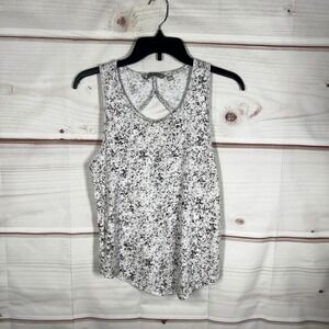 Athleta White and Gray Speckled Tank Top